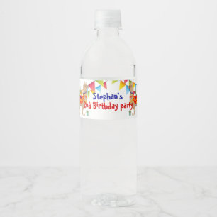 llama Cactus happy birthday Water Bottle Label