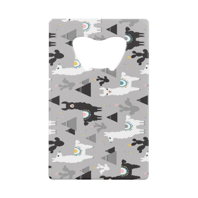 Llama cactus mountains, seamless pattern. (Front)