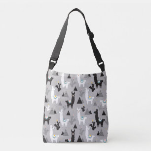 Llama cactus mountains, seamless pattern. crossbody bag