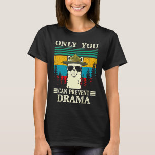 Llama Camping Only You Can Prevent Drama  Men Wome T-Shirt