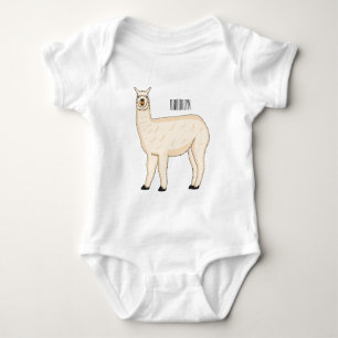 Llama cartoon illustration baby bodysuit