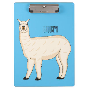 Llama cartoon illustration clipboard