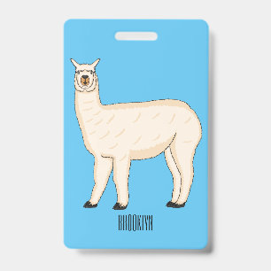 Llama cartoon illustration ID badge