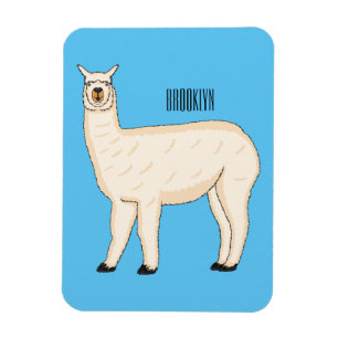 Llama cartoon illustration magnet
