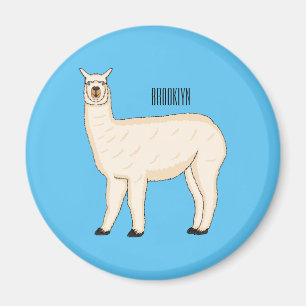 Llama cartoon illustration magnet