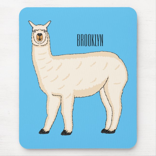 Llama cartoon illustration mouse pad (Front)