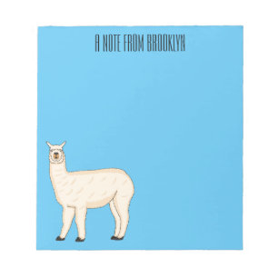 Llama cartoon illustration notepad