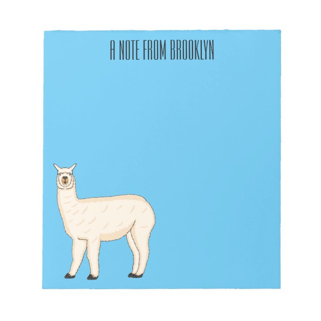 Llama cartoon illustration notepad (Front)