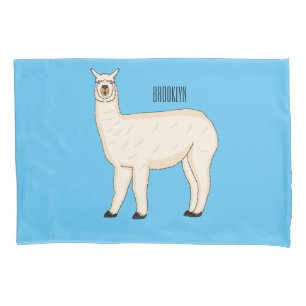 Llama cartoon illustration pillowcase