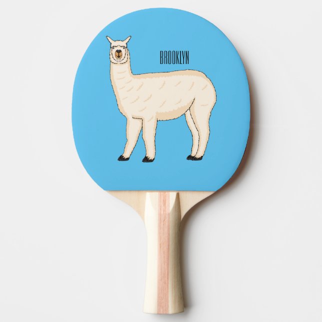 Llama cartoon illustration  ping pong paddle (Front)