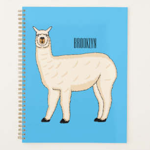 Llama cartoon illustration planner