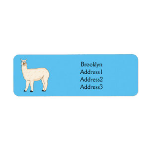 Llama cartoon illustration return address label