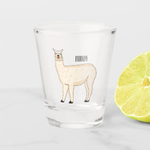Llama cartoon illustration shot glass