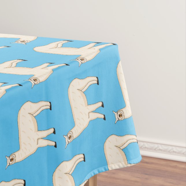 Llama cartoon illustration  tablecloth (In Situ)