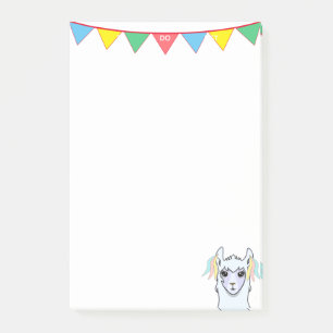 Llama cartoon & multicolored ribbons To Do List Post-it Notes
