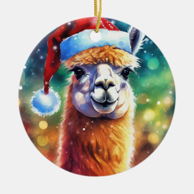 Llama Ceramic Ornament (Front)