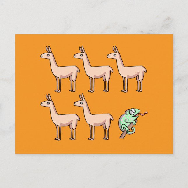 Llama Chameleon Folded Greeting Card (Front)