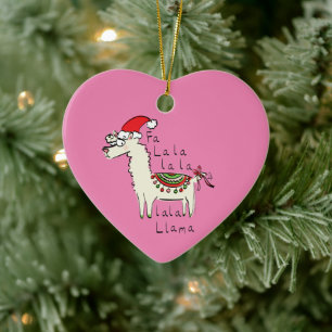 Llama Christmas Kids Cute Funny Ceramic Ornament