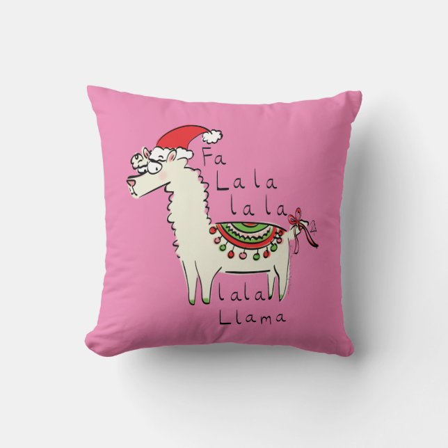 Llama Christmas Kids Cute Funny Cushion (Front)