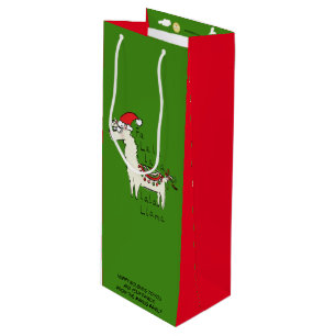 Llama Christmas Kids Cute Funny Wine Gift Bag