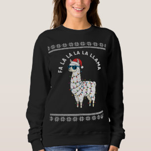 Llama Christmas Lights Pun Sweatshirt