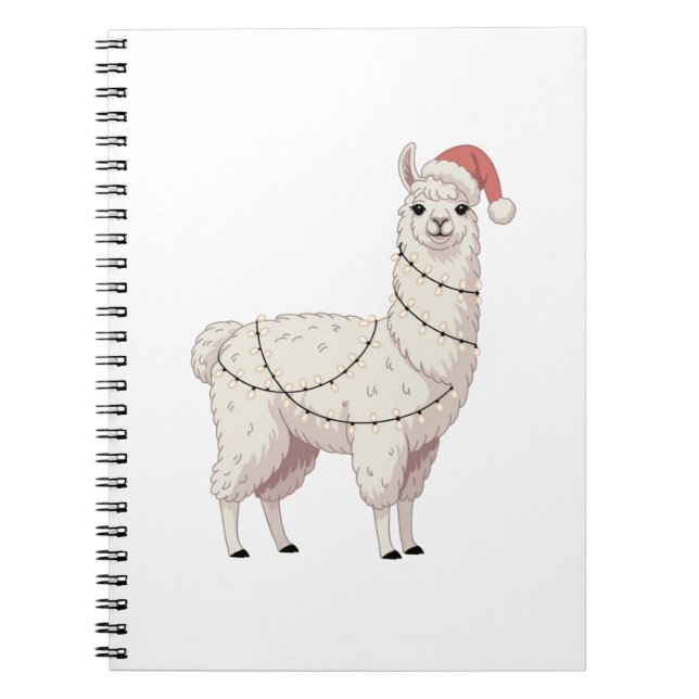 Llama Christmas Lights Sturdy Animals Lover Alpaca Notebook (Front)