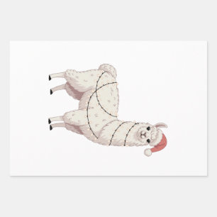 Llama Christmas Lights Sturdy Animals Lover Alpaca Wrapping Paper Sheet