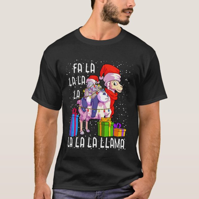 Llama Christmas Pajama  Panda Koala Lover T-Shirt (Front)