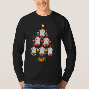 Llama Christmas Tree Ornaments Santa Xmas Pajama T-Shirt