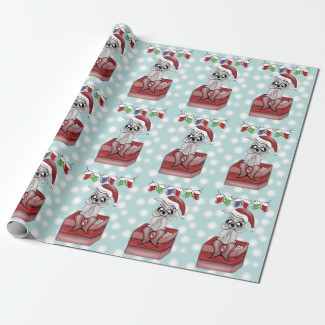Llama Christmas Wrapping Paper (Unrolled)
