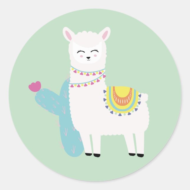 Llama Classic Round Sticker (Front)