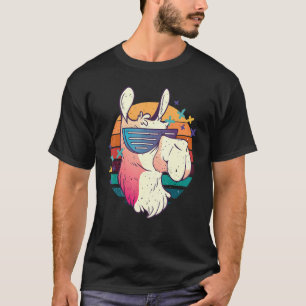 llama cool alpaca with sunglasses T-Shirt