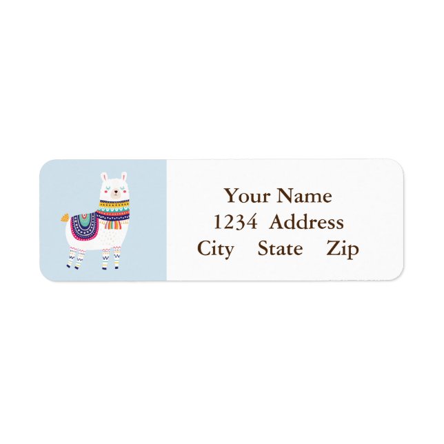 Llama Cute Custom Address Return Address Label (Front)