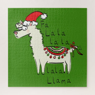 Llama Cute Funny Christmas Holiday Jigsaw Puzzle