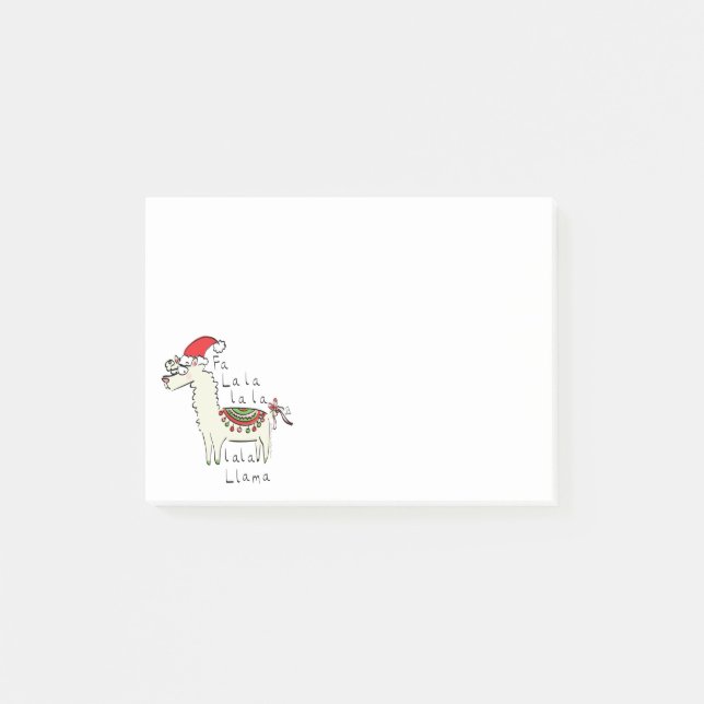 Llama Cute Funny Christmas Holiday Post-it Notes (Front)