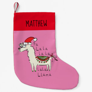 Llama Cute Funny Christmas Holiday Small Christmas Stocking