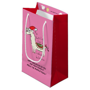 Llama Cute Funny Christmas Holiday Small Gift Bag