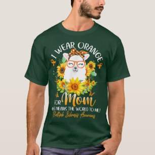 Llama Cute I Wear Orange For Mum Multiple Sclerosi T-Shirt