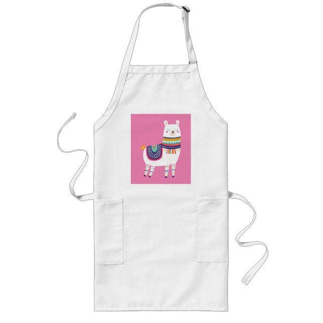 Llama Cute Long Apron (Front)
