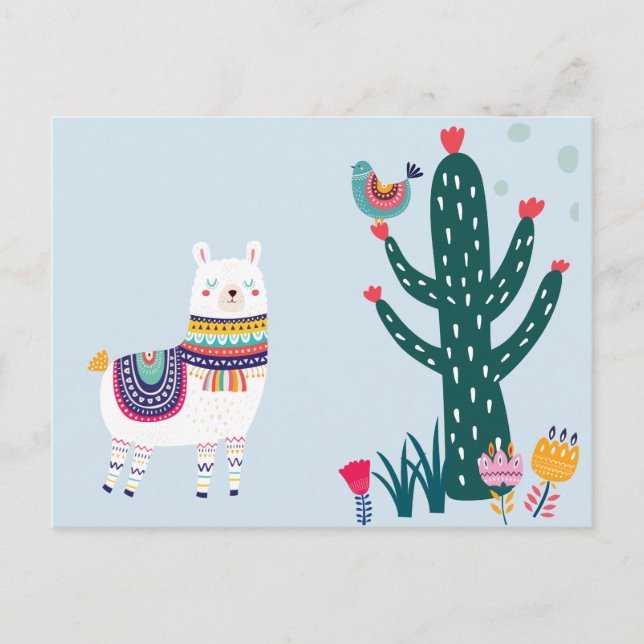 Llama Cute Postcard (Front)