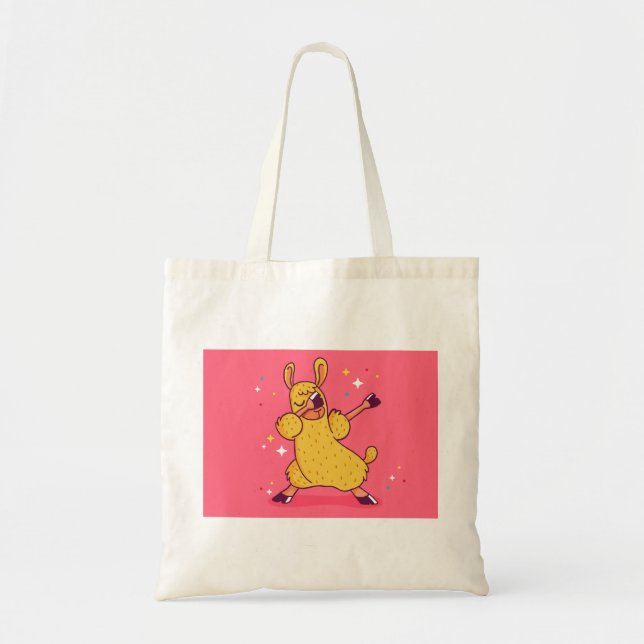 llama dabbing tote bag (Front)