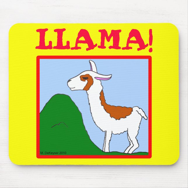 Llama! Design Mouse Pad (Front)