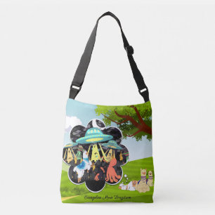 Llama Dreams Epic Squid Space Battle Crossbody Bag