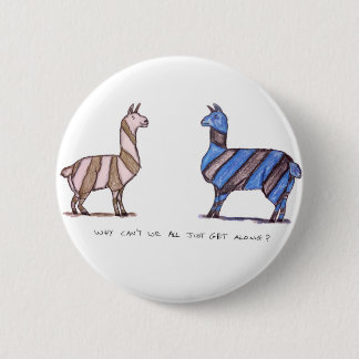 llama dress 6 cm round badge