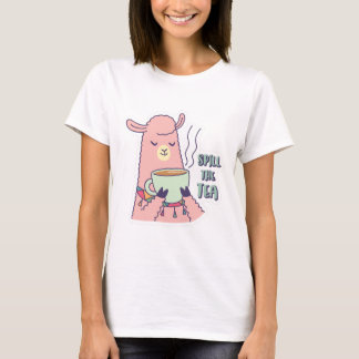 llama Drinks Tea T-Shirt