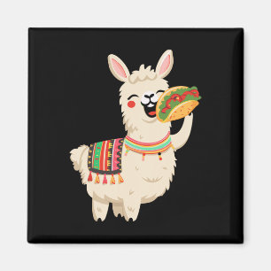 Llama Eating Taco Mexican Llama Funny Cinco De May Magnet