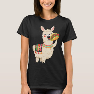 Llama Eating Taco Mexican Llama Funny Cinco De May T-Shirt