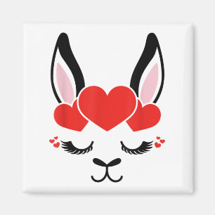 Llama Eyelashes Alpaca Face St. Valentine’s Day Co Magnet