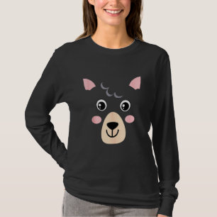 Llama Face Costume Cute Easy Animal Halloween T-Shirt