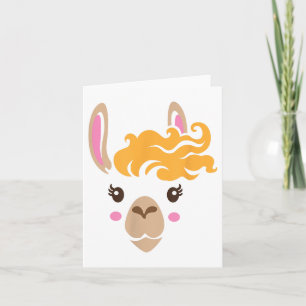 Llama Face Eyelashes Halloween Costume Hairstyle Card
